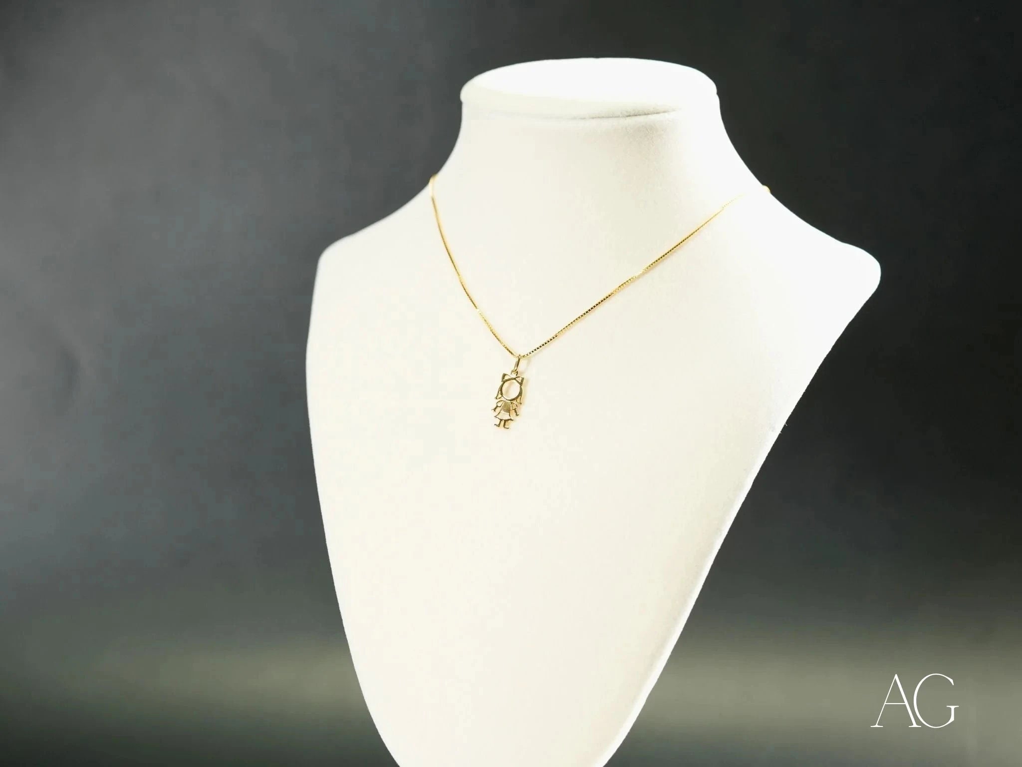 Golden Grace: Elegant Gold Doll Girl Pendant Necklace for Women - Perfect Gift for Birthday, Anniversary & Special Occasions