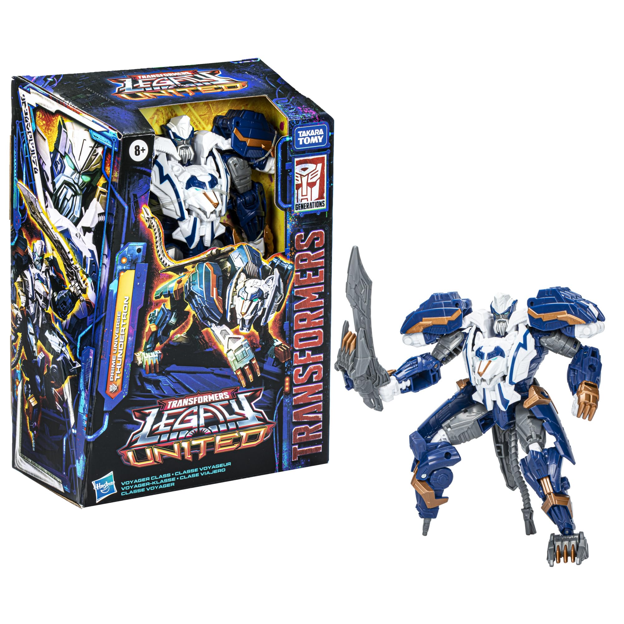Transformers Legacy United Voyager Class Prime Universe Thundertron - 7-Inch Converting Action Figure for Kids Ages 8+ | Collectible Robot Toy with 2 Modes | Perfect for Play, Display & Gifts