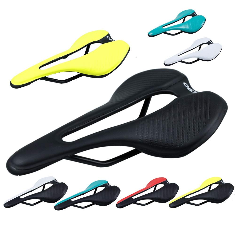 Premium Bicycle Saddle for Road & MTB - Comfortable Leather Bike Seat Cushion for Men & Women - Ideal for Long Distance Cycling, Mountain Biking and Commuting