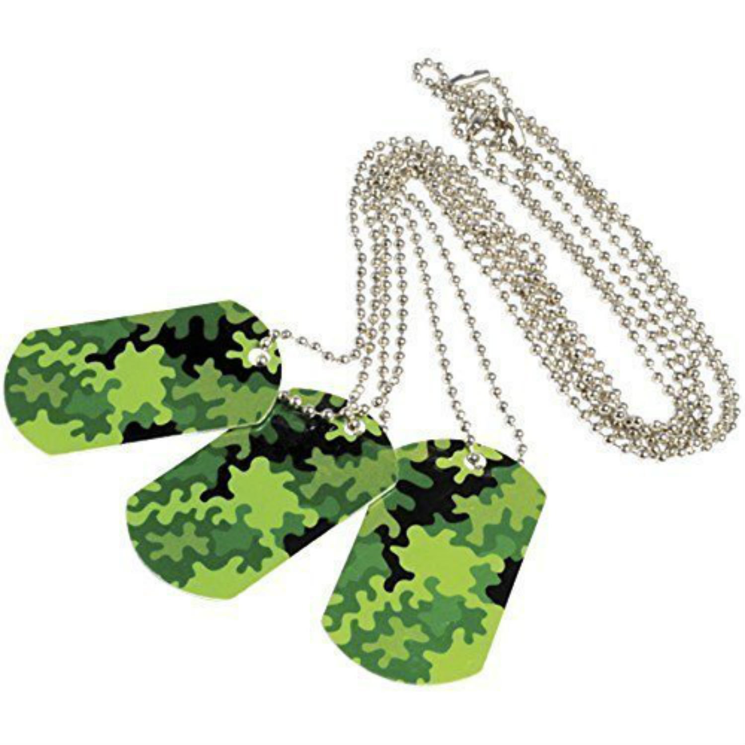 Camouflage Metal Dog Tags (12-Pack) for Outdoor & Military Use