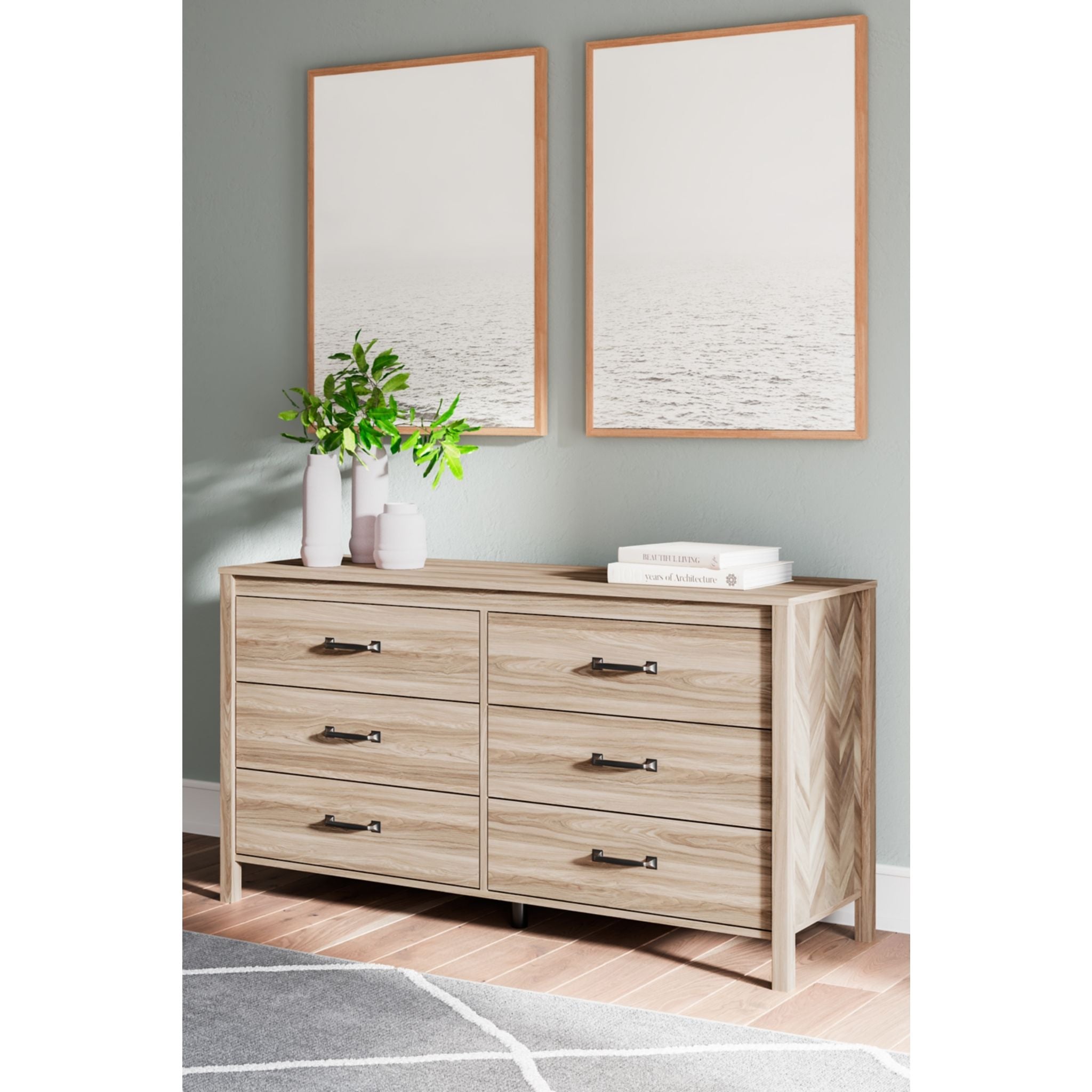 Battelle Dresser in Tan - Stylish and Functional Chest of Drawers for Bedroom, Living Room, or Office Storage