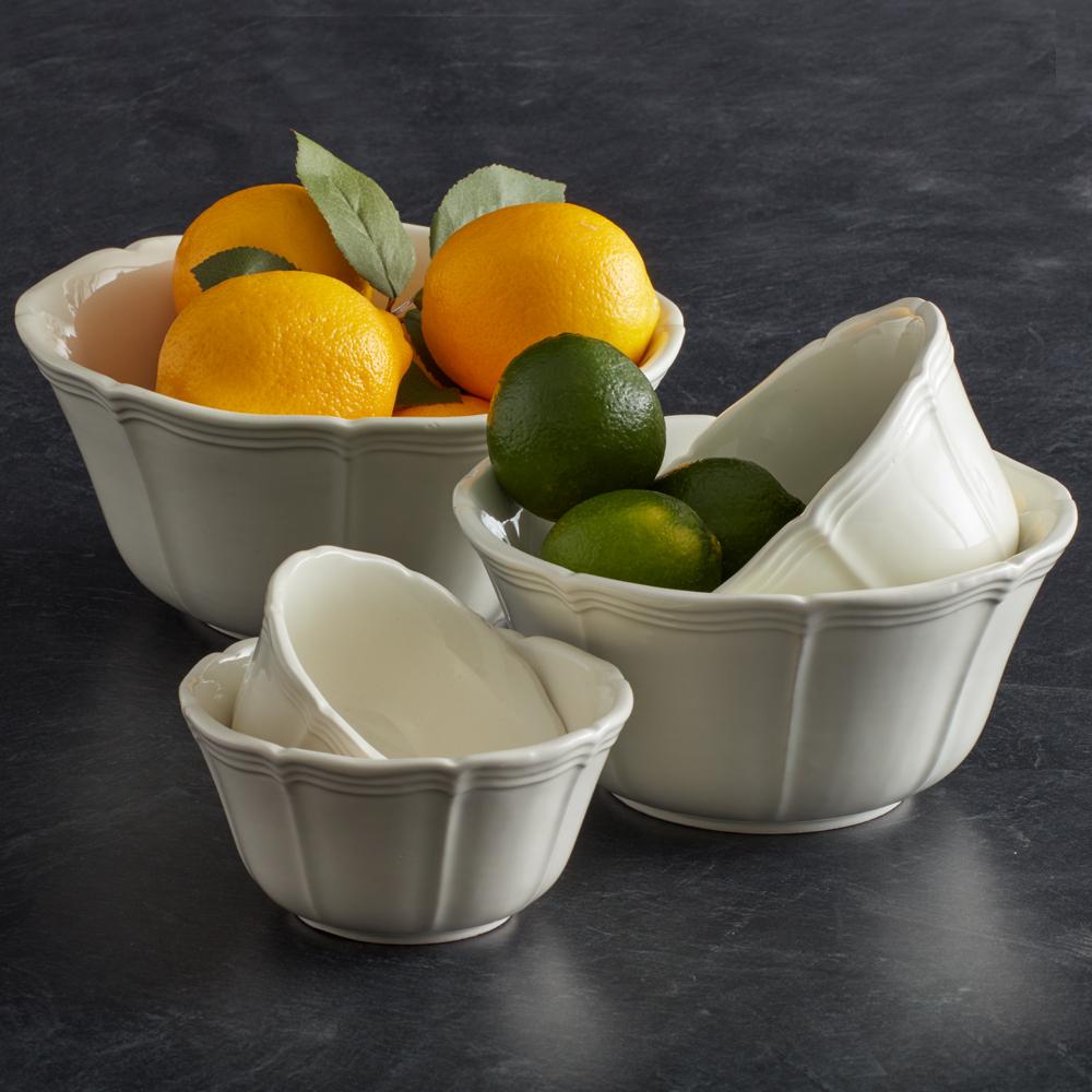 French Countryside® 5-Piece Mixing Bowl Set - Durable Ceramic Serving Bowls for Baking, Cooking & Food Prep - Perfect for Kitchens, Restaurants & Home Entertaining