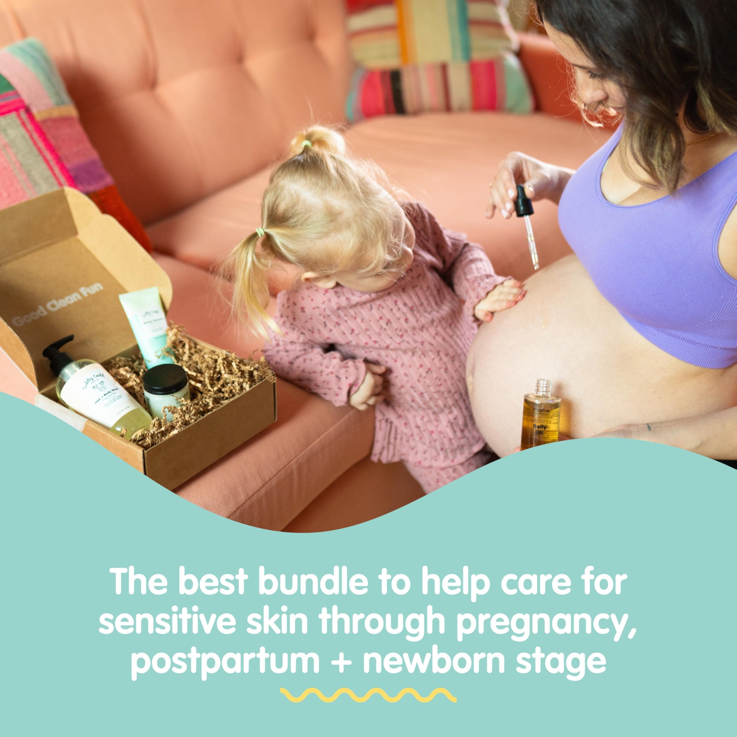 Tubby Todd Sensitive Skincare Gift Set for New Moms & Babies - Fragrance-Free Baby Shampoo & Body Wash 8.5oz, All Over Ointment 2oz, Belly Oil 2oz & Nipple Balm 1.9oz - Perfect for Baby Showers, Newborn Care & Postpartum Recovery