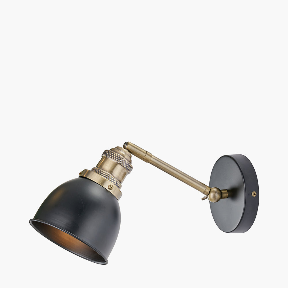 Augusto Black and Gold Wall Sconce - Modern Task Lighting for Bedroom, Hallway & Office - Energy Efficient LED Wall Light Fixture