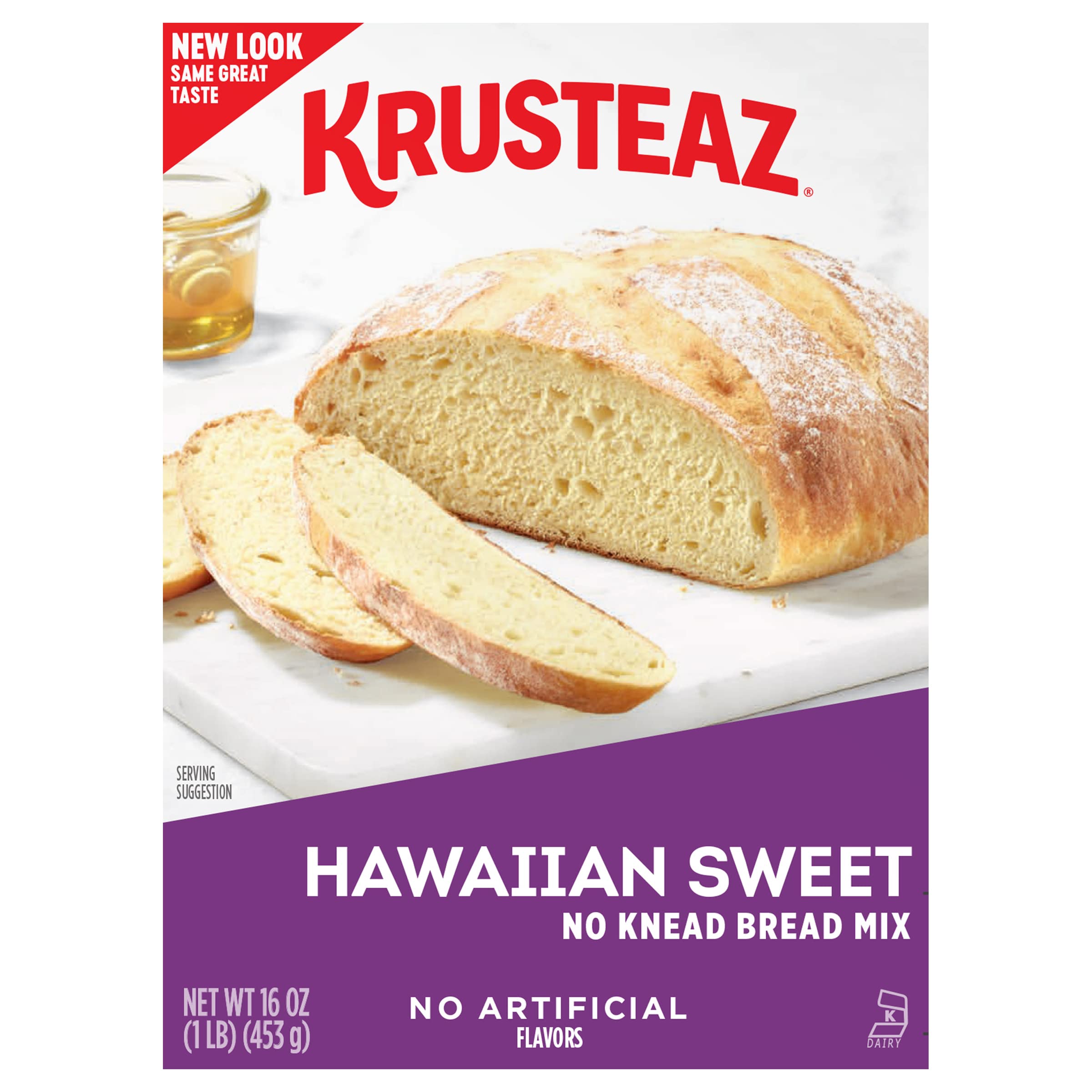 Krusteaz Hawaiian Sweet No Knead Bread Mix - Sweet Artisan Bread, Certified Kosher, 16 oz (Pack of 12) | Easy Homemade Bread for Breakfast, Brunch & Family Gatherings