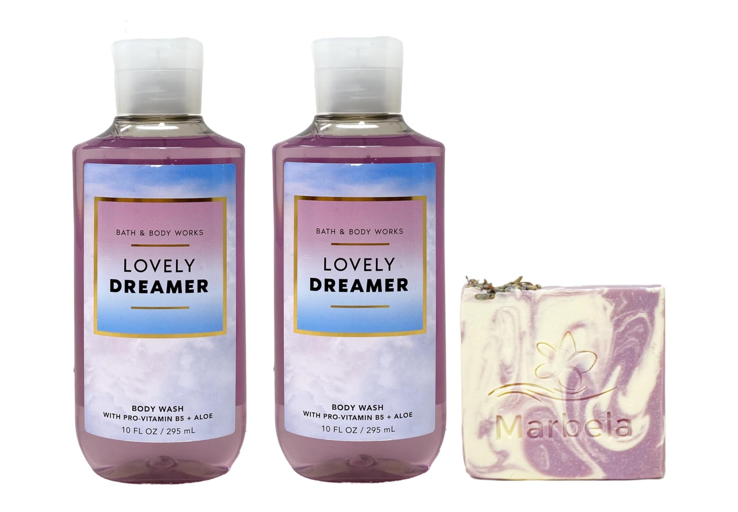 Bath & Body Works Lovely Dreamer Body Wash 2 Pack with Lavender Dreams Bar Soap - Hydrating Shower Gel & Moisturizing Soap Set for Relaxing Bath Time & Self Care Routine