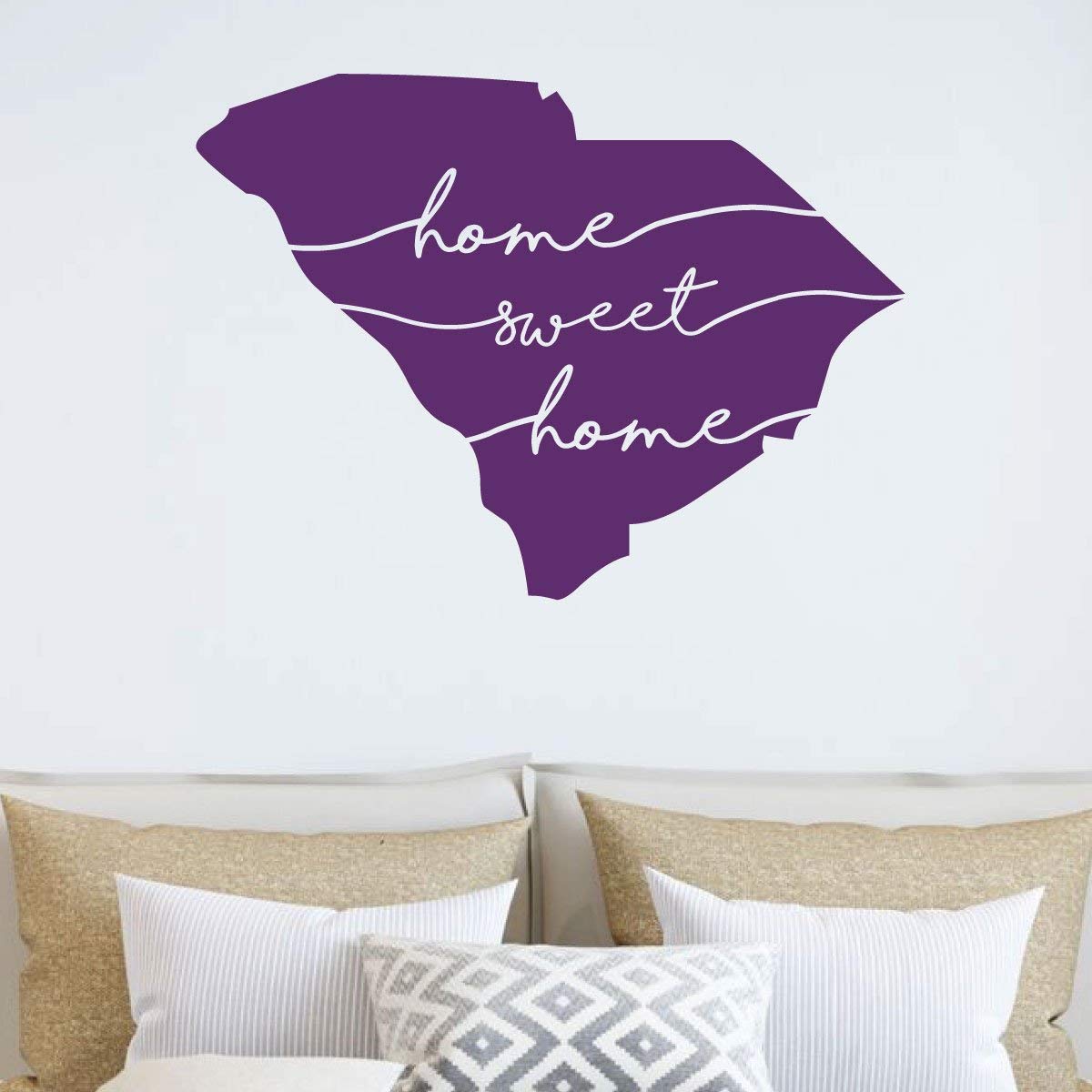South Carolina Vinyl Wall Decal - Home Sweet Home Lettering with State Silhouette | Removable Home Decor for Living Room, Bedroom, Kitchen | Perfect for Southern Style Housewarming Gifts & Farmhouse Decor