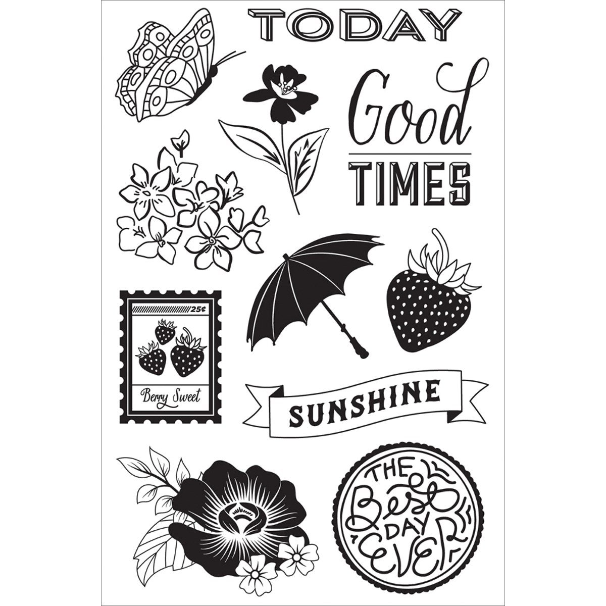 Hero Arts Fresh Cut Clear Stamps - Sunshine Background Stamps for Card Making, Scrapbooking & DIY Crafts | Perfect for Greeting Cards, Journals & Paper Projects