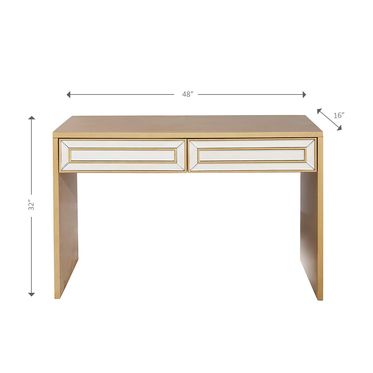 Camden Isle Virginia Console Table with 2 Mirrored Drawers - Elegant Entryway Furniture for Hallway, Living Room & Bedroom Decor