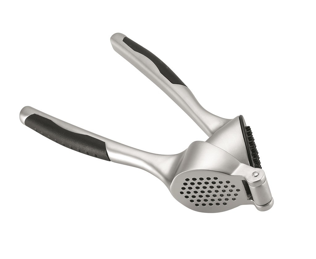 Avanti Stainless Steel Garlic Press with Self-Cleaning Design - Heavy Duty Kitchen Gadget for Mincing Garlic, Ginger & Herbs - Perfect for Cooking, Meal Prep & Professional Chefs