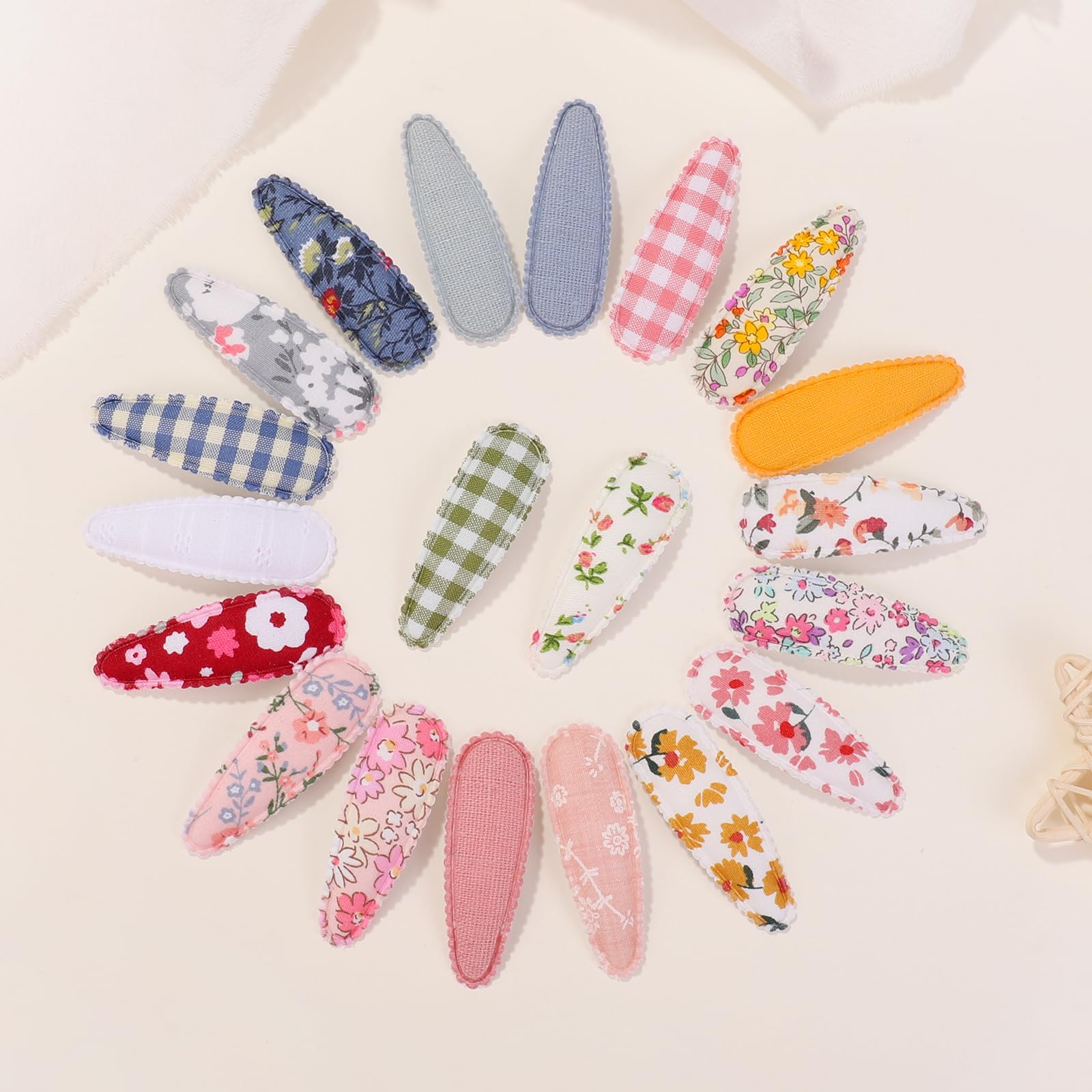 Choicbaby 40 Pcs Floral Hair Clips for Toddler Girls - Non-Slip Snap Barrettes for Kids (2.2 Inch) - Perfect for School, Parties & Daily Hair Accessories