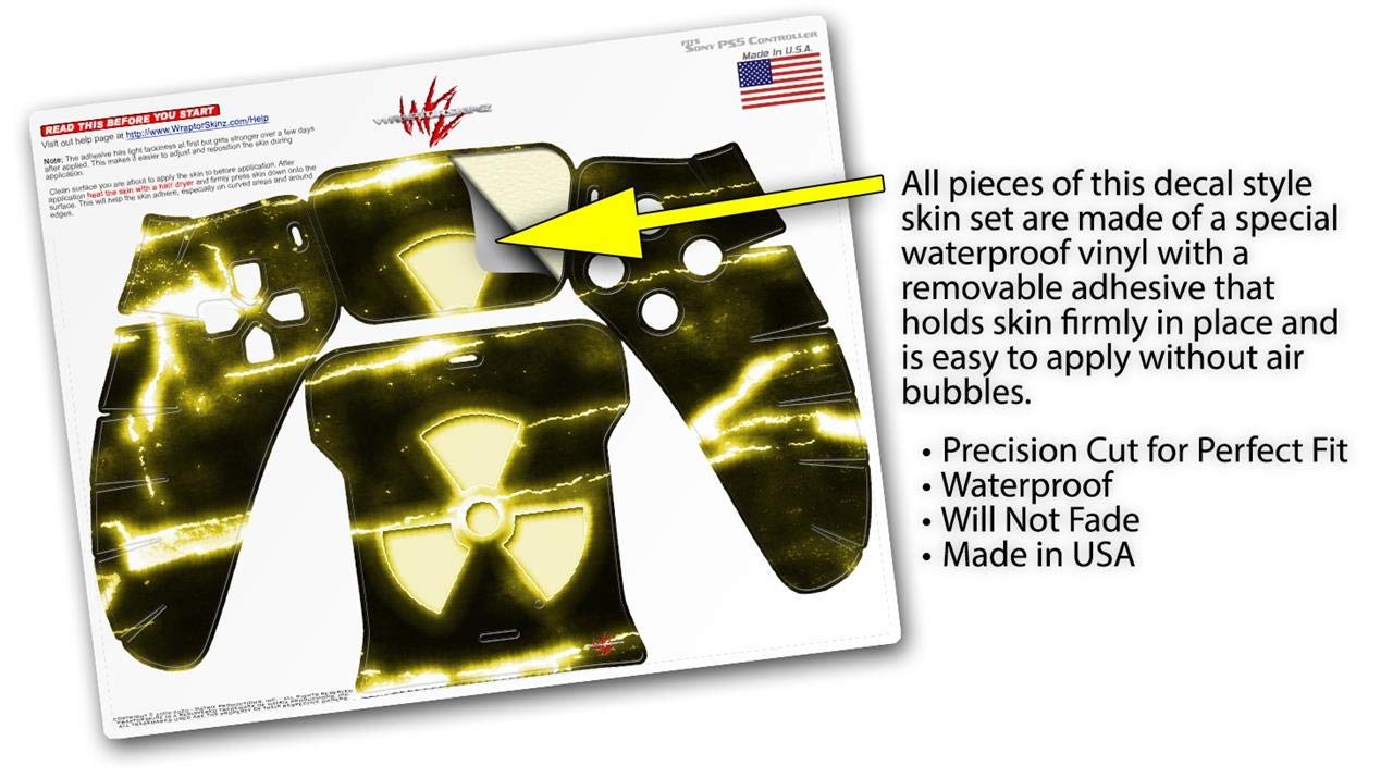 Sony PS5 DualSense Skin Wrap - Radioactive Yellow for Gaming & Protection