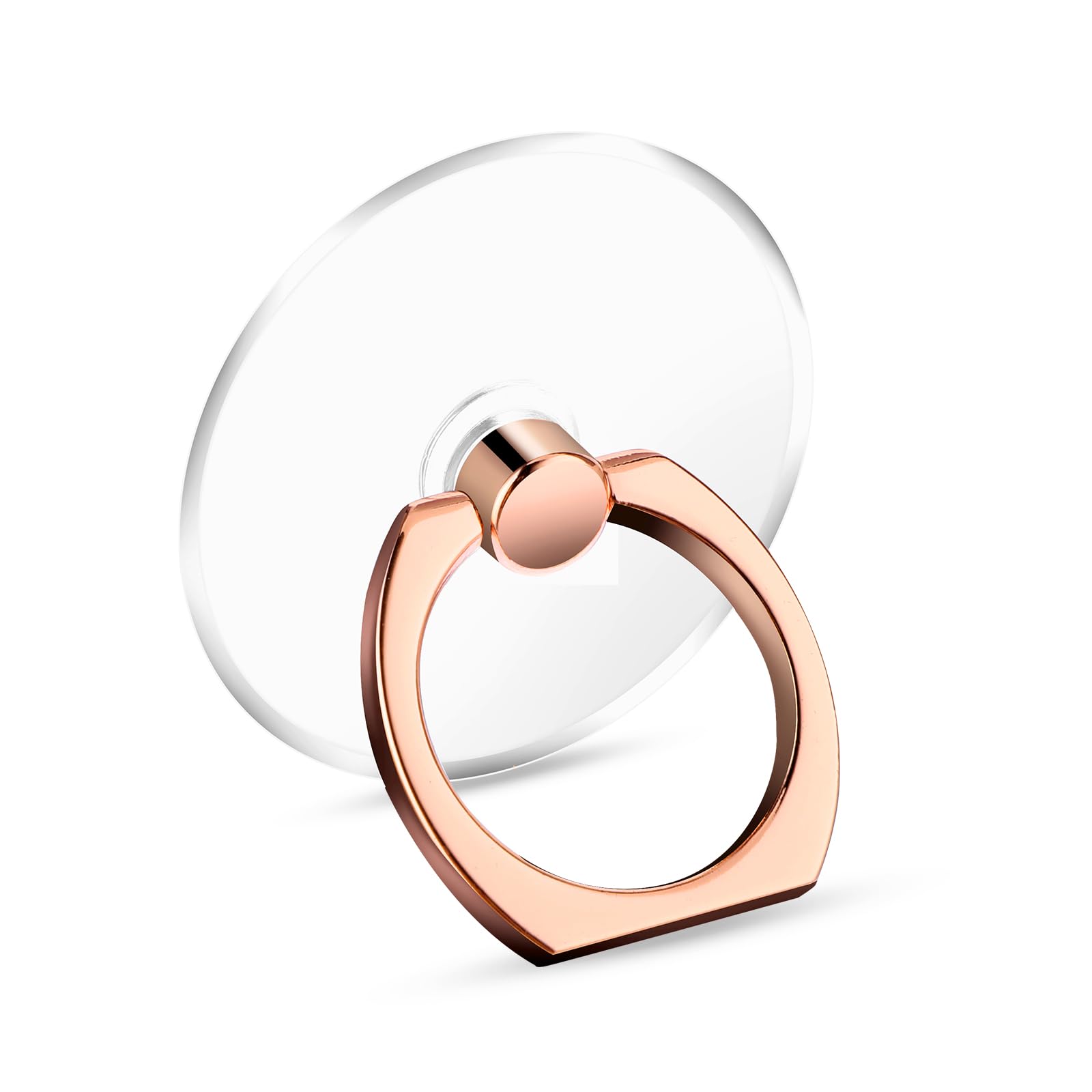 360° Rotating Transparent Phone Ring Holder - Finger Kickstand Grip for Cell Phones & Tablets (Rose Gold) | Perfect for Hands-Free Viewing, Secure Grip & Multi-Angle Adjustments
