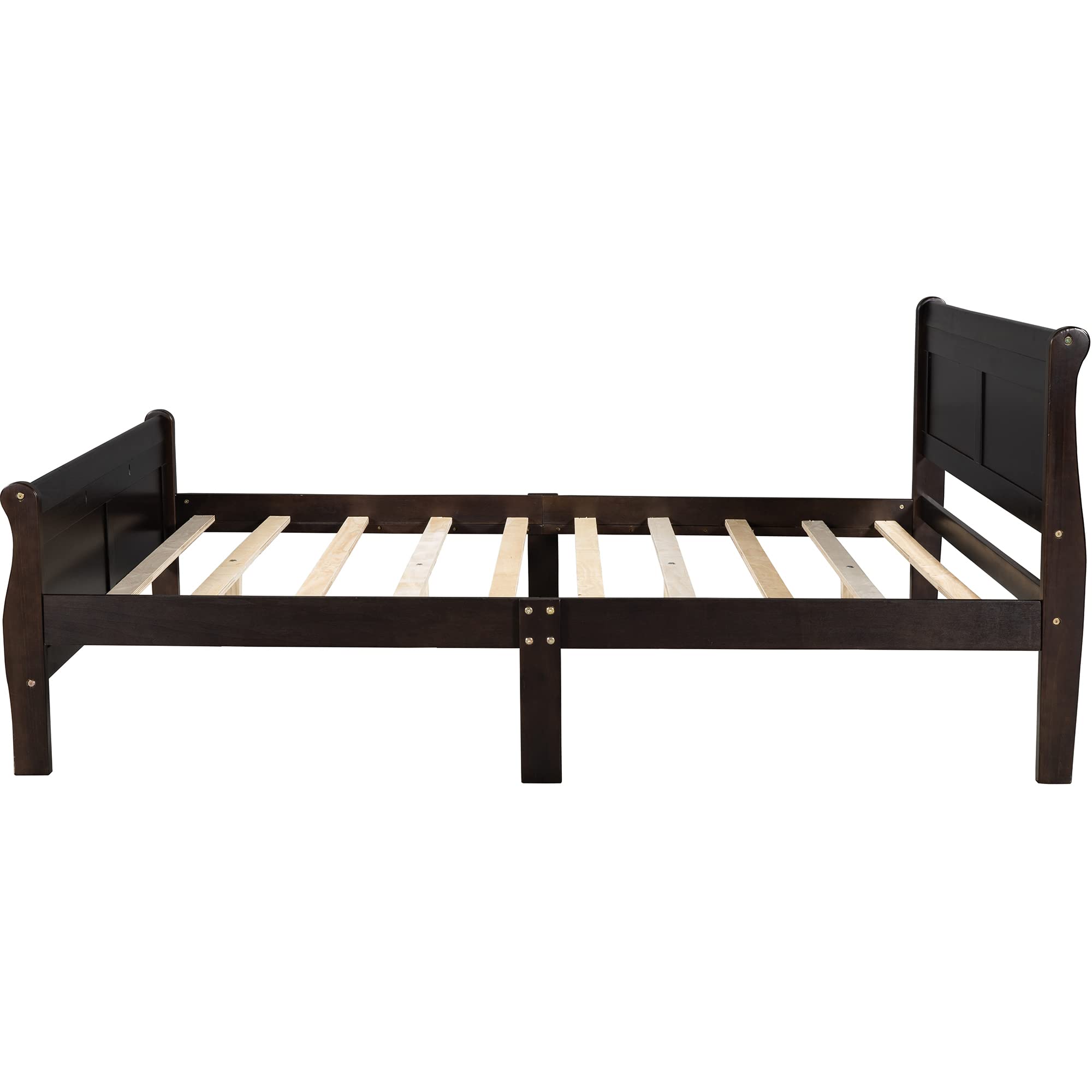 Merax Solid Wood Queen Size Platform Bed Frame with Headboard & Footboard - Espresso Finish, Wood Slat Support for Mattress Foundation | Perfect for Modern Bedrooms, Guest Rooms & Small Spaces
