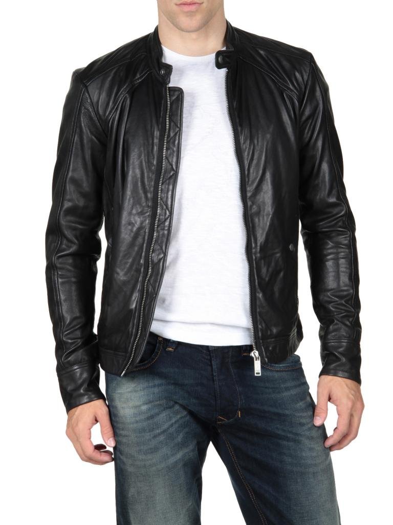 Premium Genuine Leather Bomber Jacket for Men - Slim Fit Lambskin Biker Motorcycle Jacket - New York Style - Perfect for Riding, Casual Wear & Night Out