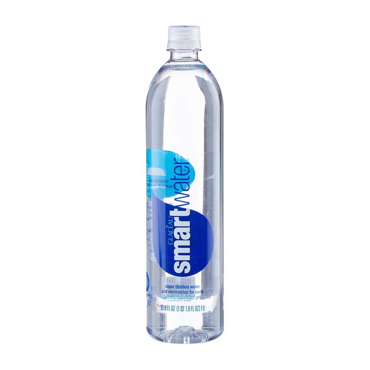 Glaceau Smart Water Bottle - 1 Liter, Premium Electrolyte-Enhanced Water for Hydration | Perfect for Workouts, Travel & Daily Hydration