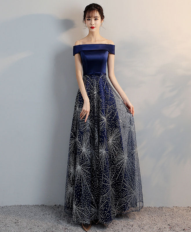 Elegant Royal Blue Off-Shoulder Long Prom Dress for Women - Formal Evening Gown for Homecoming, Ball, Party & Special Occasions