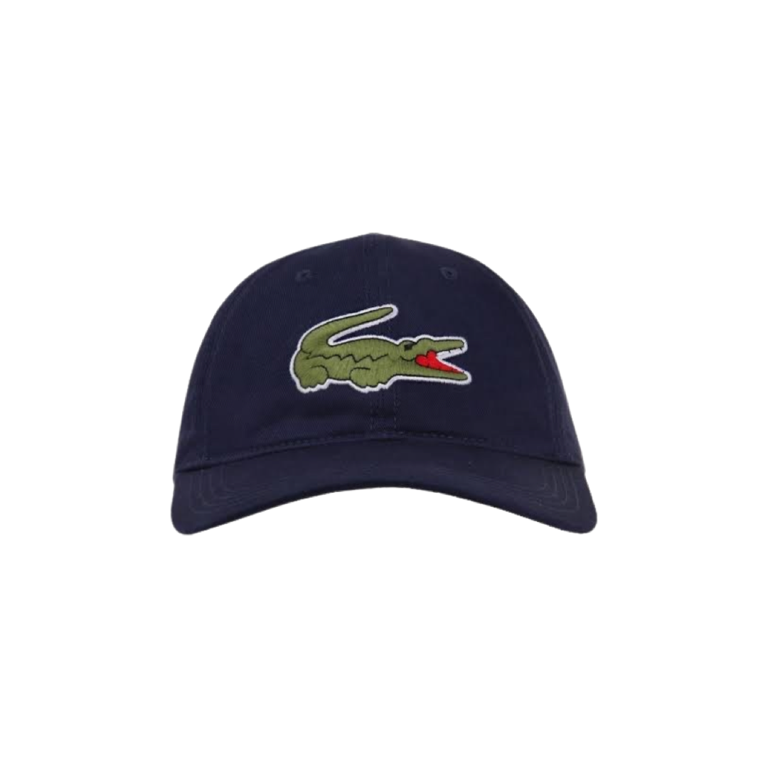 Lacoste Large Embroidered Crocodile Cap - Navy Blue Baseball Hat for Men & Women - Perfect for Golf, Tennis, and Outdoor Activities