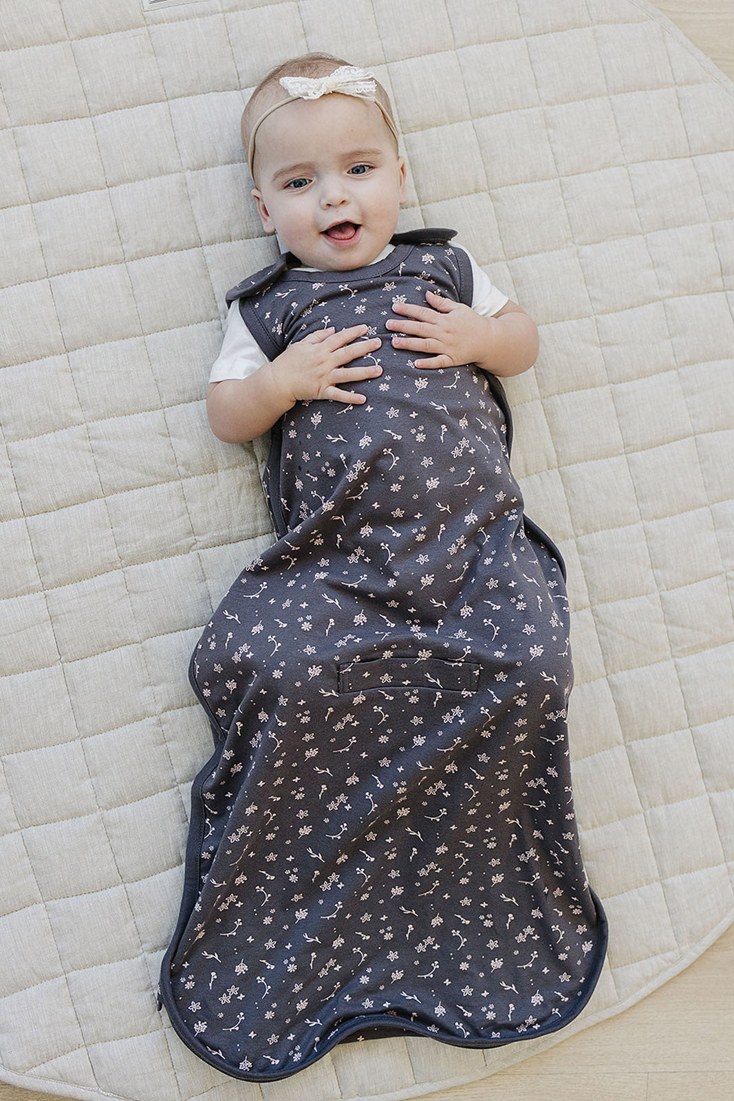 Ecolino® Adjustable Baby Sleep Sack - Organic Cotton Universal Size 2 Months to 2 Years - Small Flower Print for Safe & Comfortable Sleeping - Perfect for Nursery, Daycare & Travel