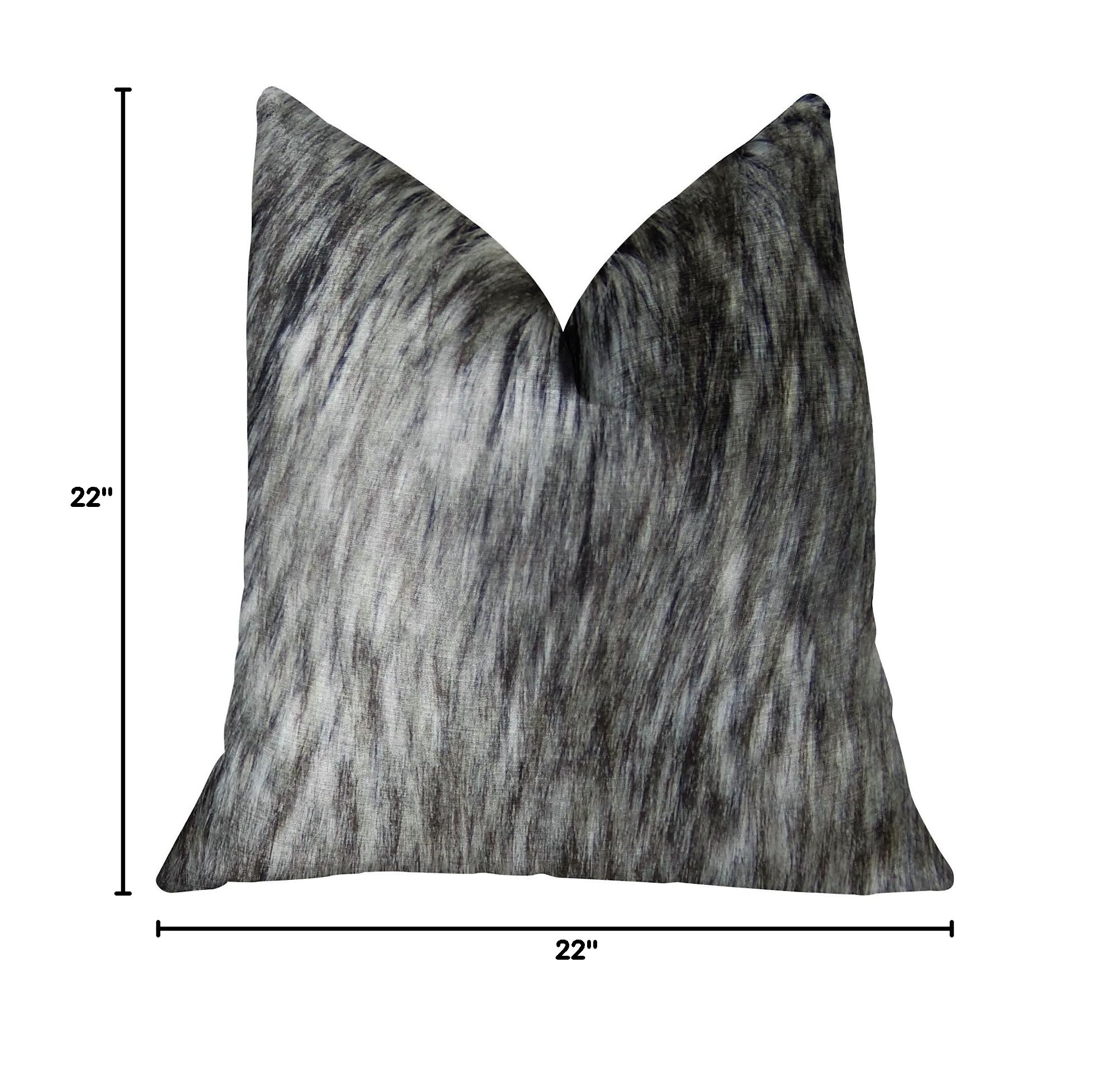 Plutus Brands Siberian Husky Handmade Throw Pillow 22x22 Inches - Soft Gray White Black Decorative Cushion for Living Room, Bedroom & Sofa - Cozy Home Decor Gift for Dog Lovers