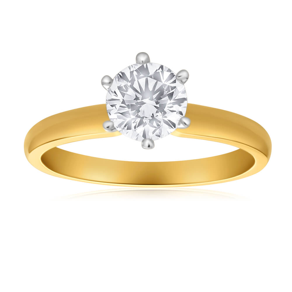 18ct Yellow Gold Solitaire Engagement Ring with 1 Carat Diamond - Perfect for Proposals, Anniversaries & Special Occasions