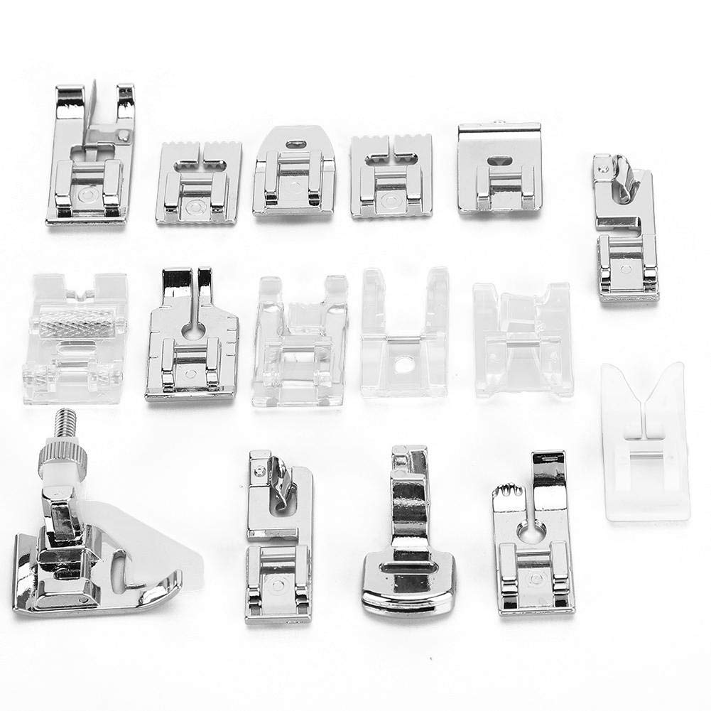 16Pcs Sewing Machine Presser Foot Set - Universal Sewing Machine Accessories Kit for Home Tailoring, Quilting & Dressmaking - Replacement Presser Feet for Smooth Stitching & Professional Results