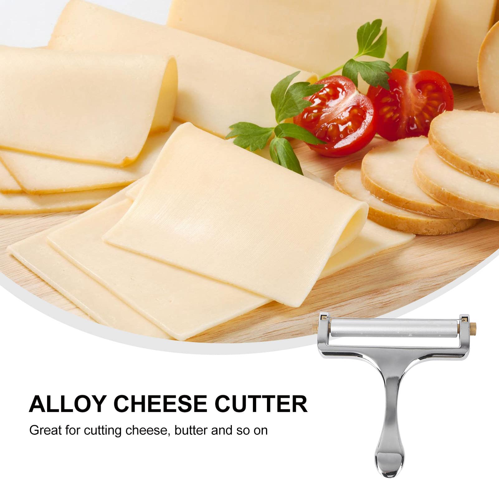 DOITOOL Stainless Steel Cheese Slicer - Adjustable Kitchen Tool for Hard & Soft Cheeses - Perfect for Sandwiches, Charcuterie Boards & Cooking