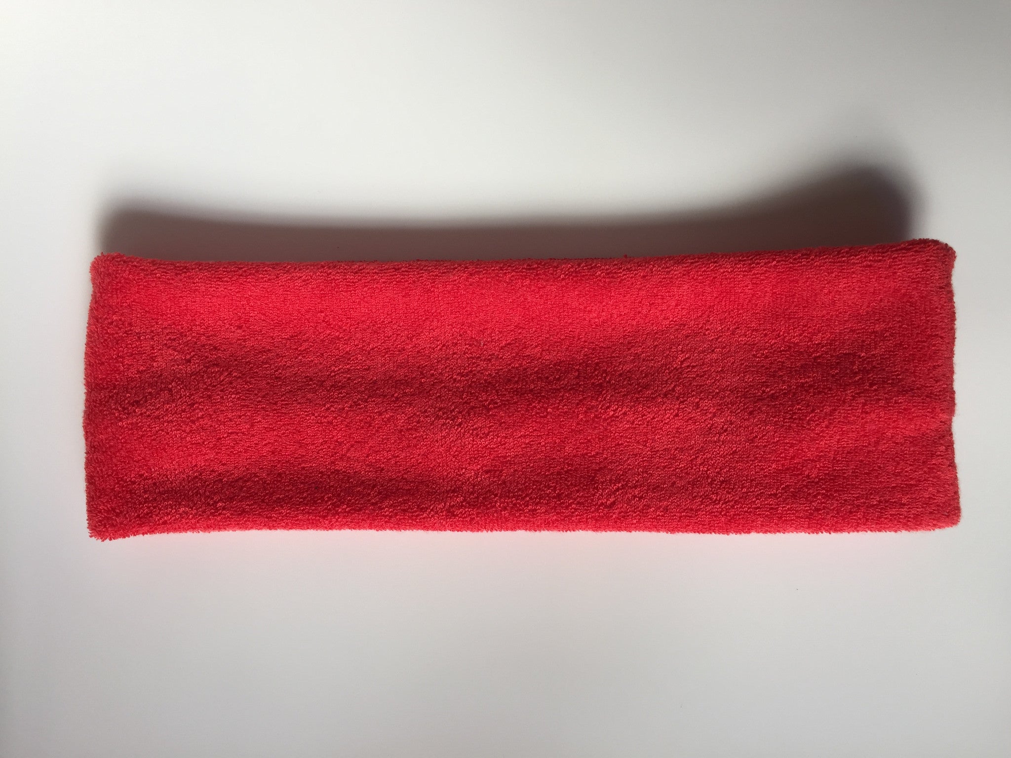 Red Terry Towel Headband for Women - Soft & Absorbent Hair Band for Workouts, Yoga, and Skincare - Adjustable & Stylish