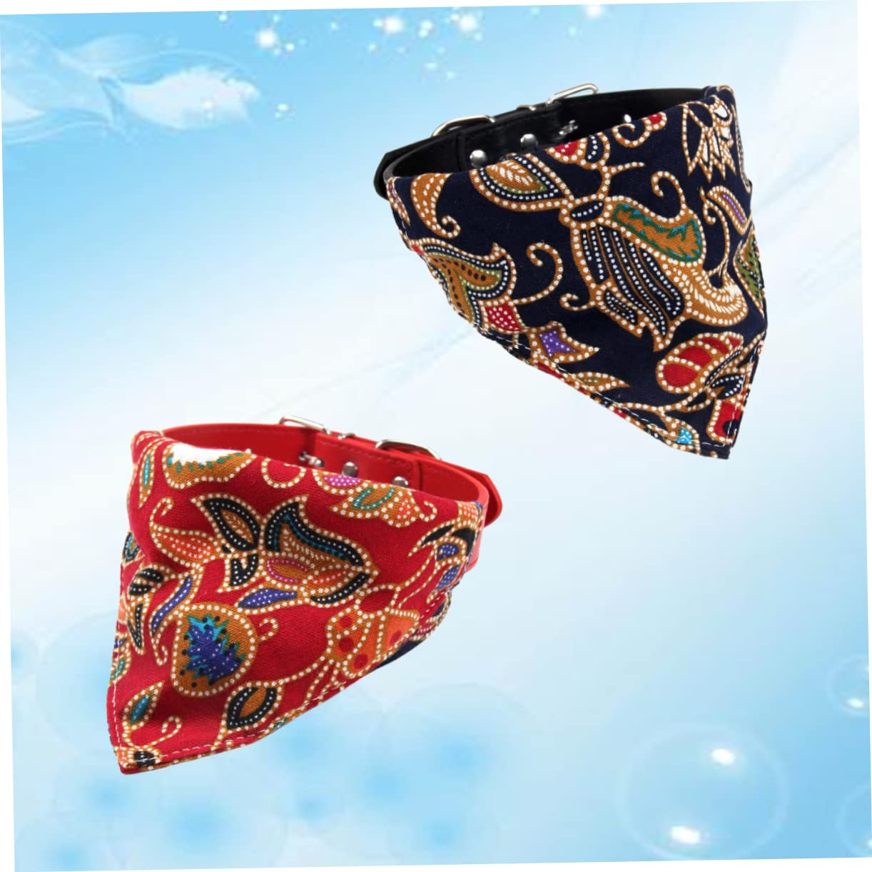 BESPORTBLE 2-Pack Soft Cotton Pet Bibs - Adjustable Dog Bandanas & Cat Bibs for Drooling, Grooming, Mealtime - Puppy Bib Towel for Small Medium Large Dogs & Cats - Pet Supplies for Daily Use, Travel, Photo Shoots