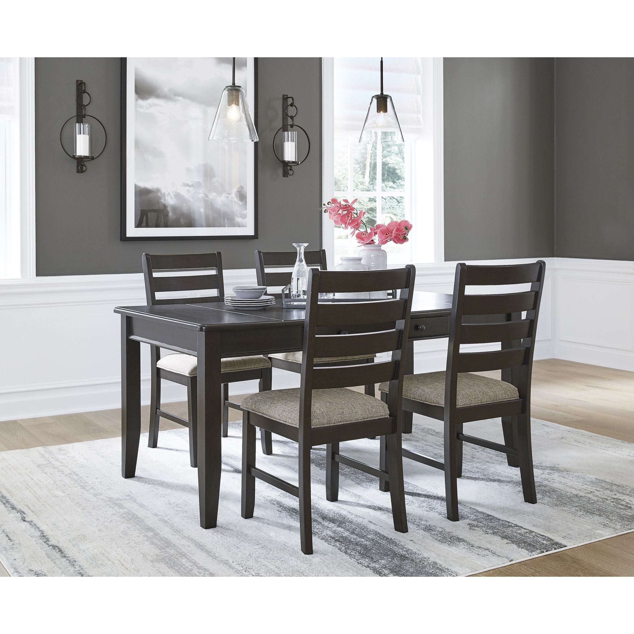 Ambenrock 5-Piece Outdoor Dining Set - Patio Furniture with Table and 4 Chairs, Weather-Resistant for Garden, Backyard, Deck, and Poolside Use