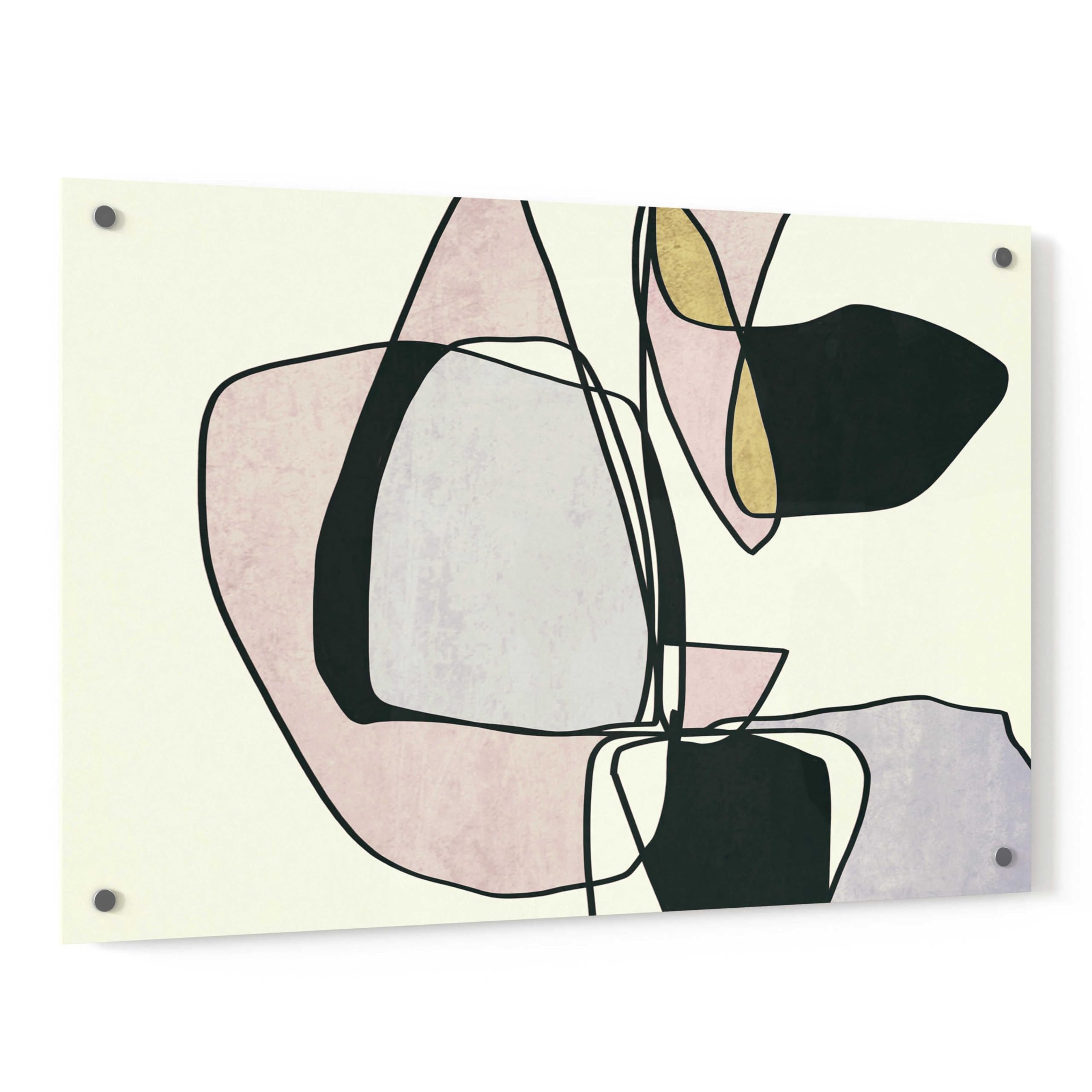 Abstract Line Art 15 by Irena Orlov - Modern Acrylic Glass Wall Art Painting 36x24 Inches - Perfect for Living Room, Bedroom & Office Decor