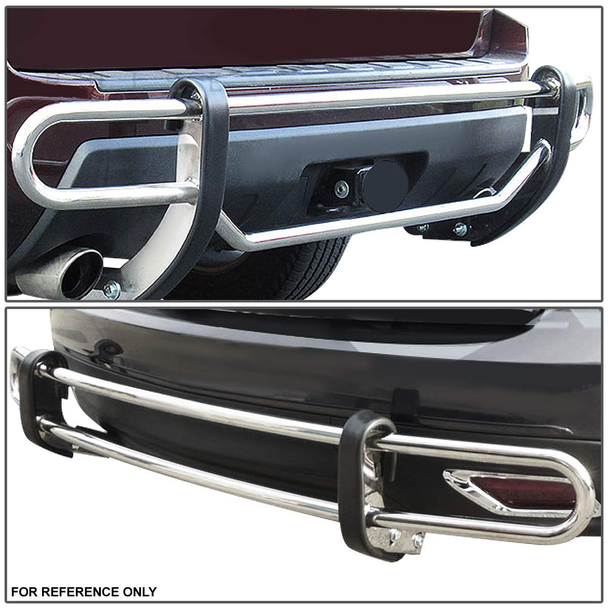 DNA Motoring RBG-012-SS Stainless Steel Rear Bumper Guard - Heavy Duty Protection for Trucks & SUVs - Perfect for Off-Roading, Towing & Parking Safety