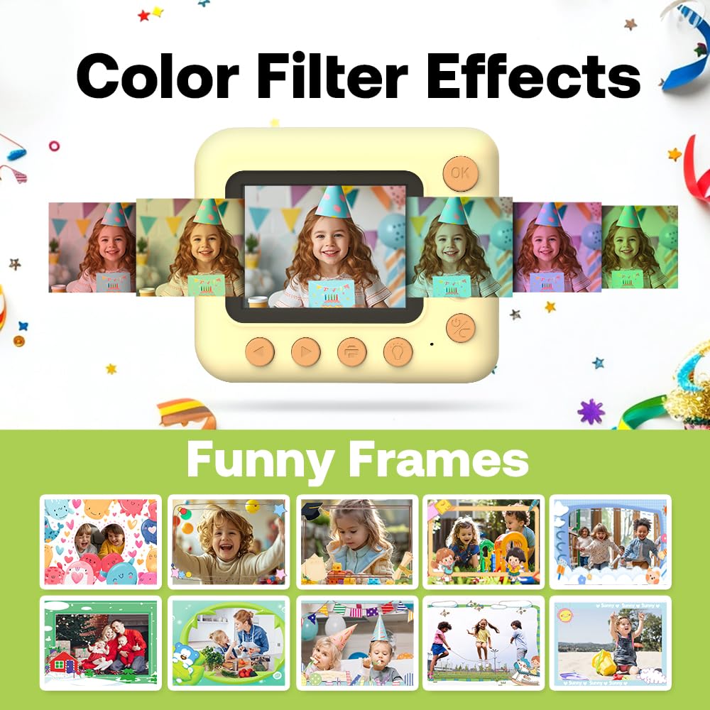 Andoer Kids Instant Print Camera - 1080P HD 2.4