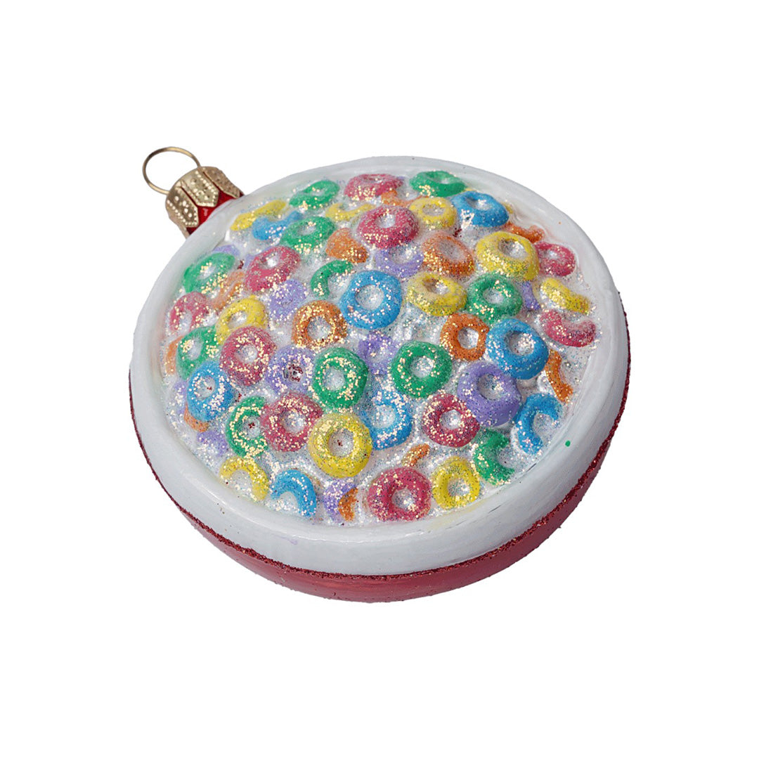 Colorful Fruity Cereal Bowl Christmas Ornament - Fun Kitchen Decor for Holiday Tree, Party & Home Decoration