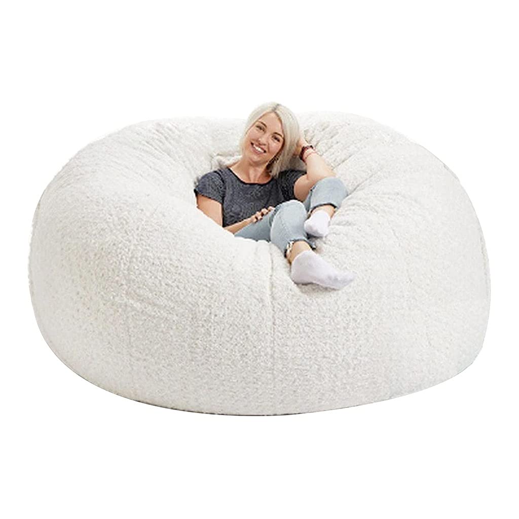 WXQY Extra Large Bean Bag Chair Cover - Washable & Removable Slipcover for Kids & Adults, No Filler Needed, Pink/Black with Zipper - Perfect for Living Room, Game Room & Dorm Storage