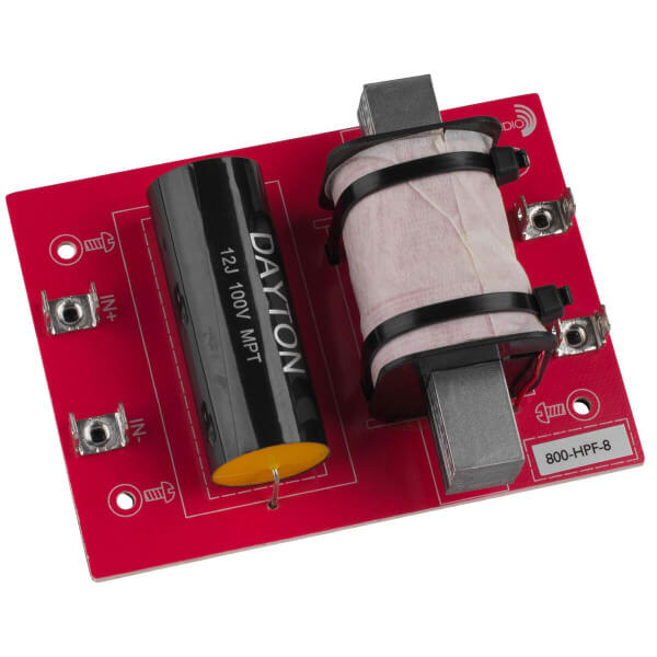Dayton Audio 800 HPF 8 High Pass Filter - 80Hz Crossover for Car Audio & Home Theater Speaker Systems | Perfect for Bass Management & Speaker Protection
