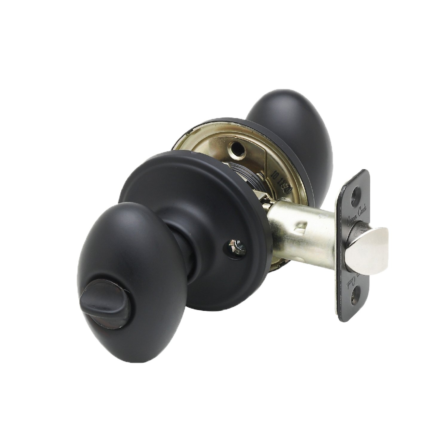 Copper Creek EK2030BC Black Egg Door Knob with Privacy Function - 1 Pack - Perfect for Bedroom, Bathroom & Interior Doors