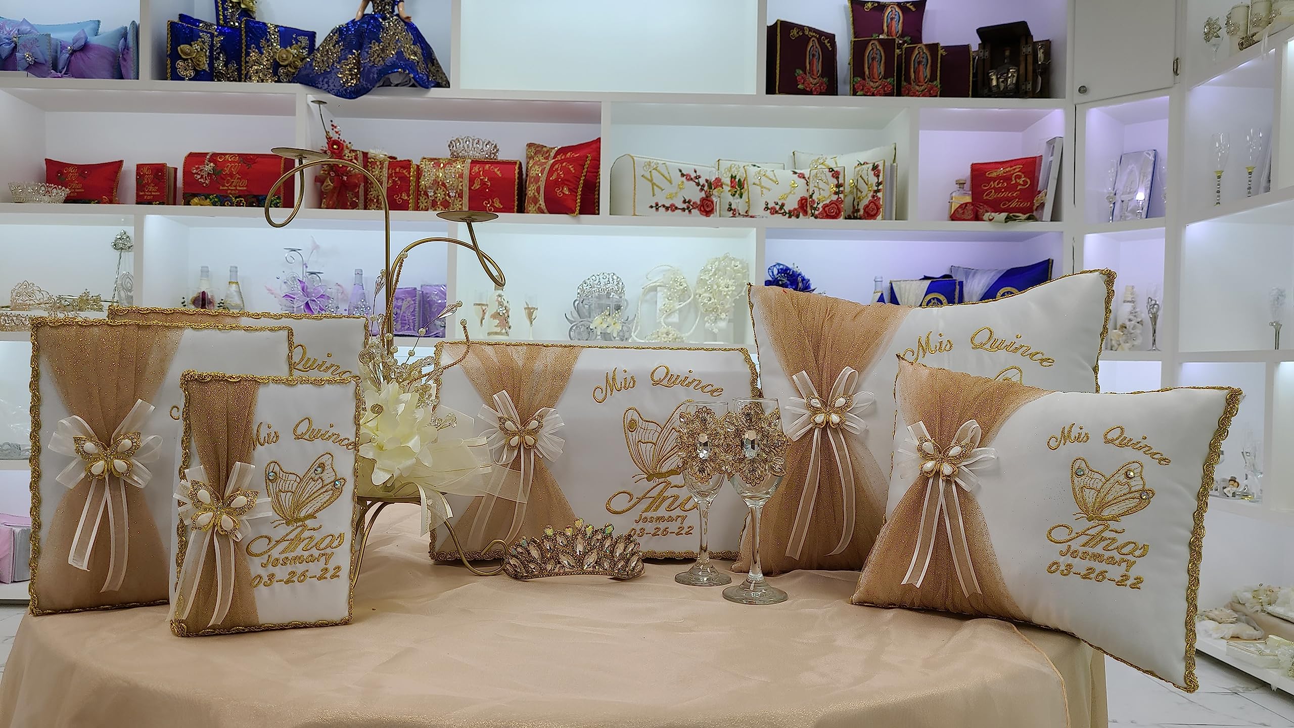 Butterfly Theme Quinceañera Accessories Set - Sweet 16 Birthday Party Decorations, Quinceanera Gifts, Mariposa Decor for Quinceañeras & Sweet Sixteen Celebrations - Perfect for Birthday Parties, Quinceañera Dances & Special Occasions
