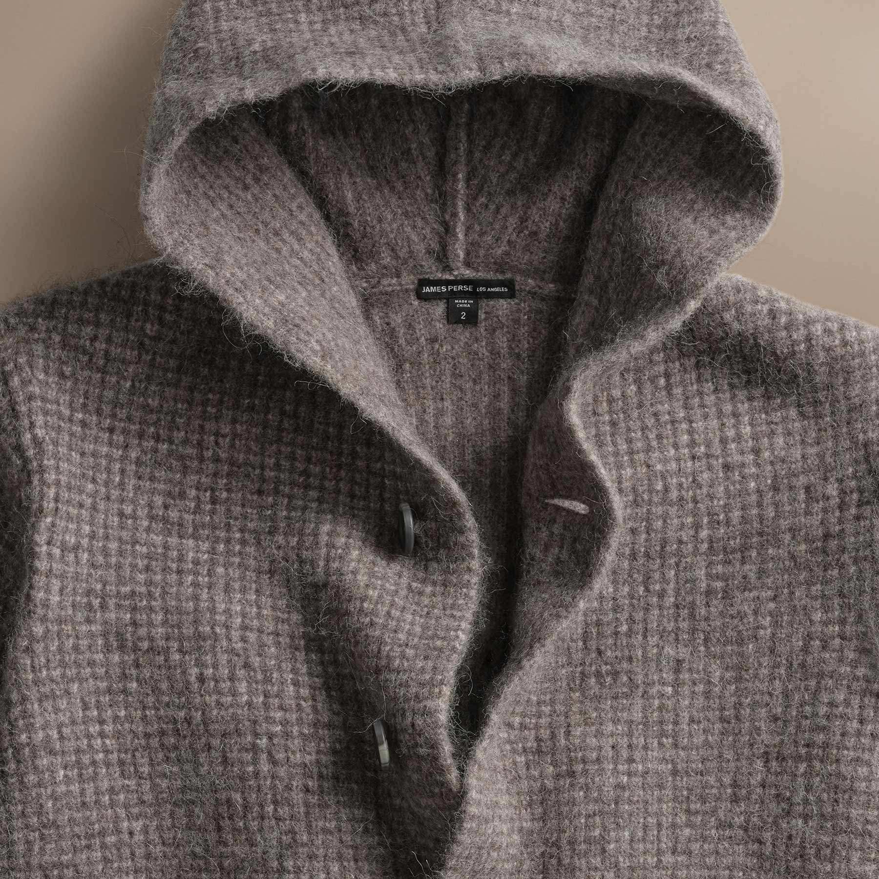 Chunky Waffle Knit Hooded Coat for Women - Soft Mid Grey Winter Oversized Cardigan | Cozy Lounge Wear, Casual Outfit & Cold Weather Layering