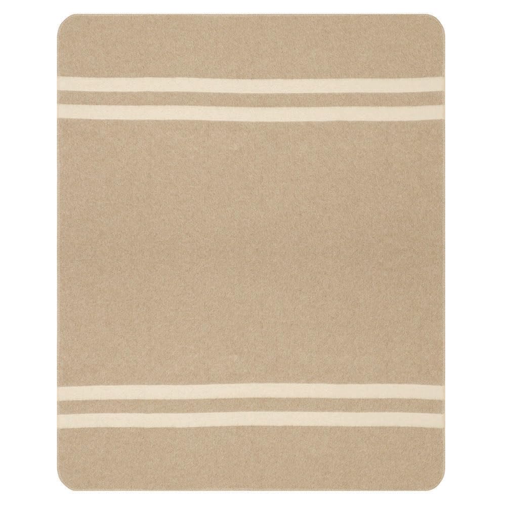 Premium Heavyweight Alpaca Wool Blanket for Camping, Travel & Home - Soft Peruvian Alpaca Throw Blanket in Beige-Ivory (Twin Size) | Cozy for Sofa, Bed & Outdoor Adventures