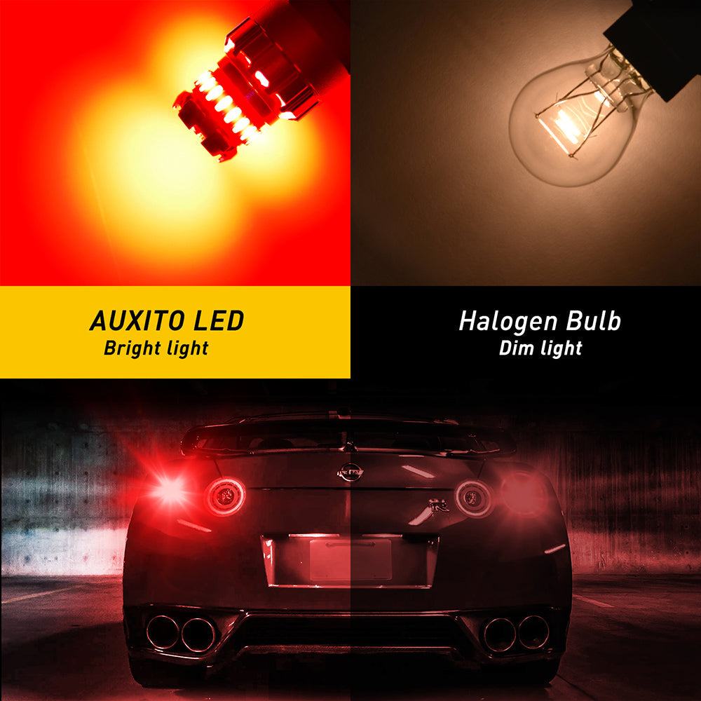 1156 LED Bulb - Super Bright Red Brake Tail Light Replacement Bulbs, Instant On No Delay - Perfect for Cars, Trucks, Motorcycles & RVs