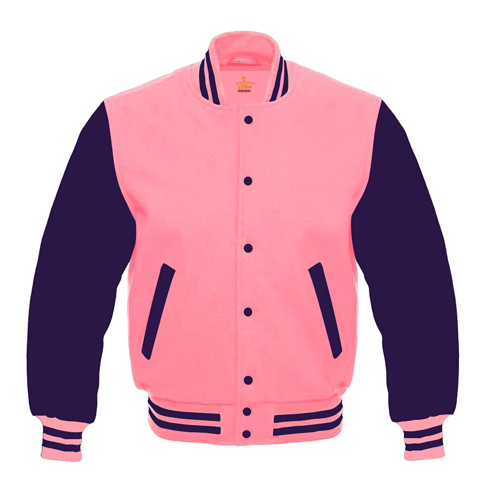 Varsity Baseball Letterman Jacket for Men - Wool Bomber Style with Purple Sleeves | School Spirit, Sports Events & Casual Wear