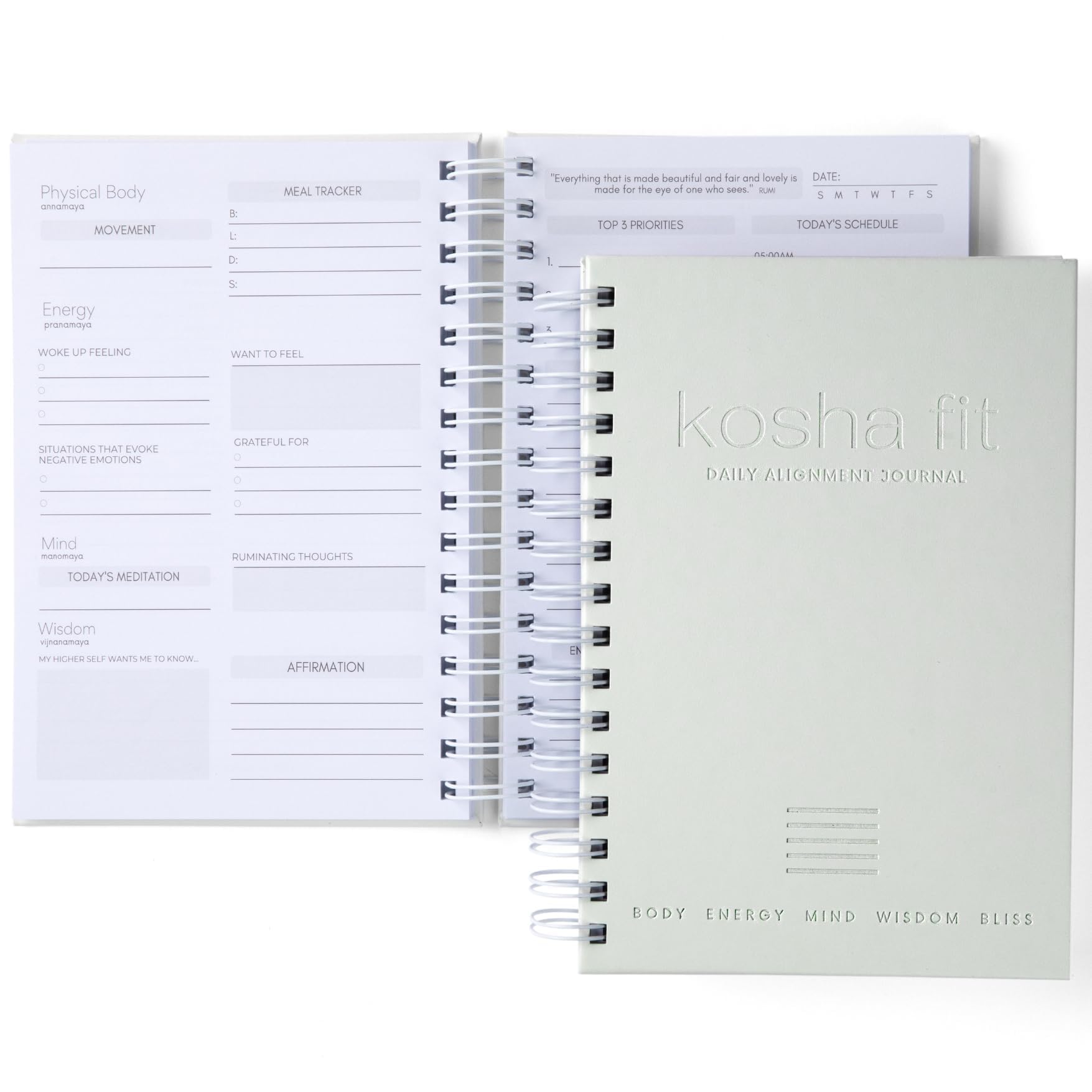 Daily Alignment Journal: Undated Habit Tracker for Goals & Mental Health | Productivity Planner 2025, Gratitude Notebook A5 Hardcover Spiral - Wellness Gift for Women & Men | Perfect for Self-Care Routine, Mindfulness Practice & Goal Setting