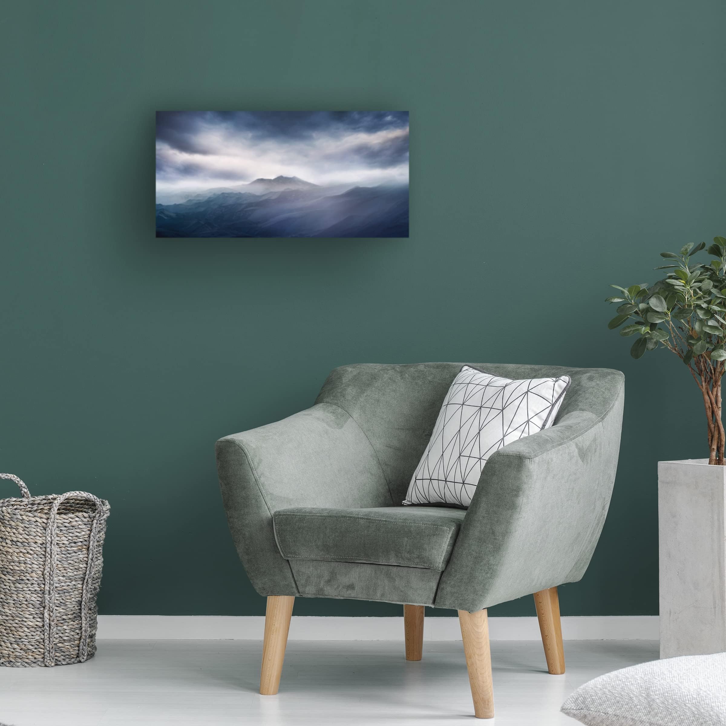Trademark Fine Art 'Blue' Canvas Art by Rudi Gunawan - Modern Abstract Wall Decor for Living Room, Bedroom & Office