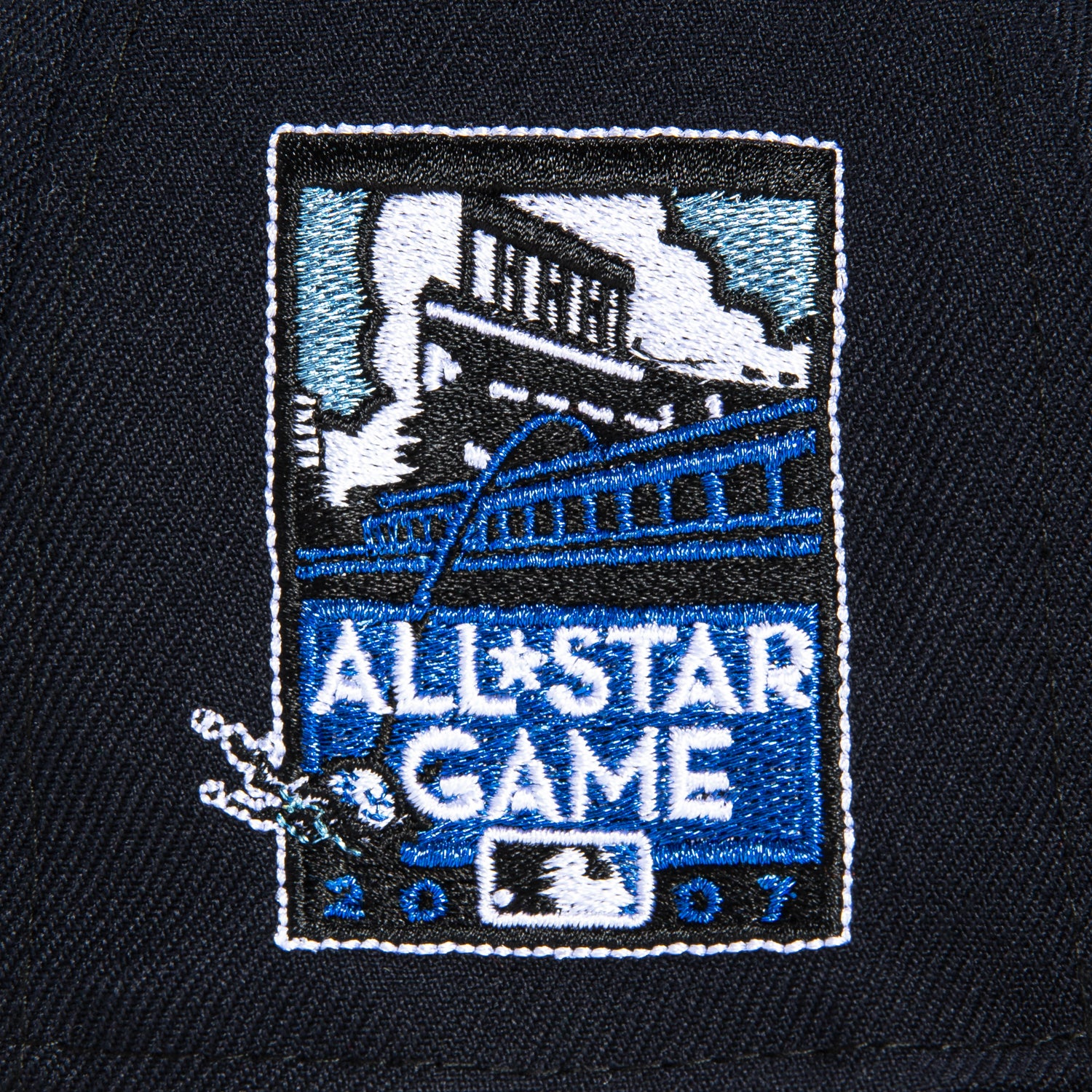 New Era 59Fifty San Francisco Giants 2007 All Star Game Patch Baseball Cap - Navy, Light Blue & Metallic Silver - Official MLB Hat for Sports Fans & Collectors