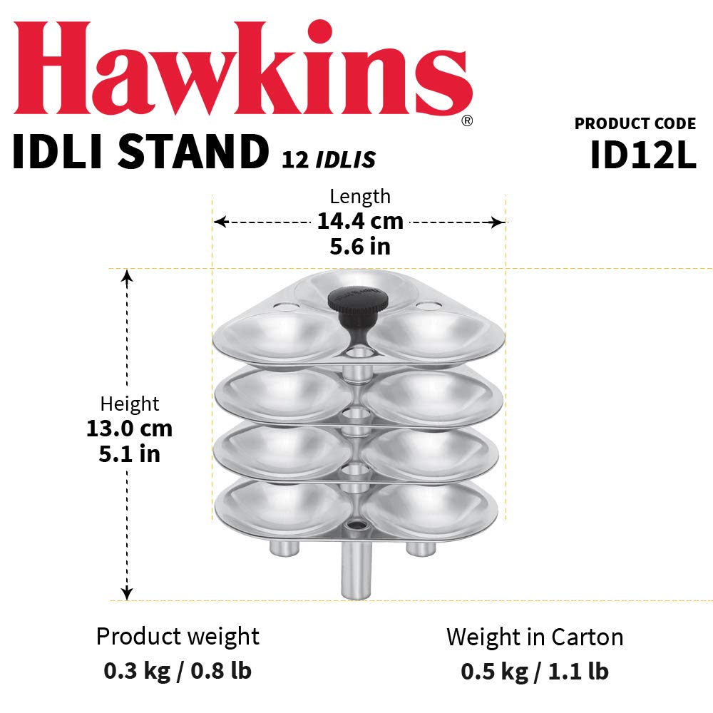 Hawkins 5-Liter Stainless Steel Idli Stand for Pressure Cooker | Perfect for Indian Cooking, Steaming Dumplings & Meal Prep | Durable & Compact Design