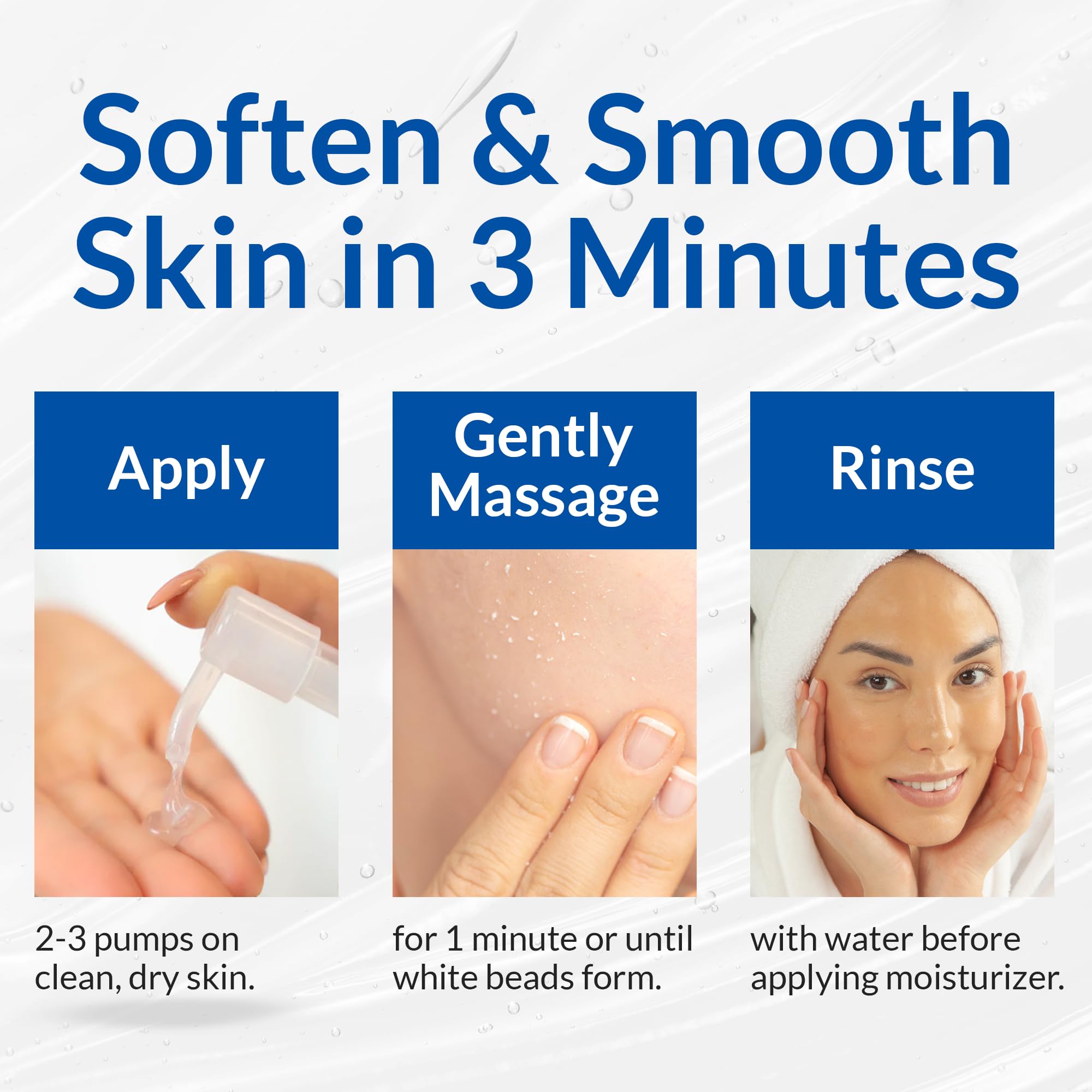 Cure by Toyo Aqua Gel Gentle Exfoliator for Face and Body - Non-Abrasive Cleanser for Sensitive Skin - 3 Pack - Achieve Clear, Soft Skin - Perfect for Daily Skincare Routine & Travel