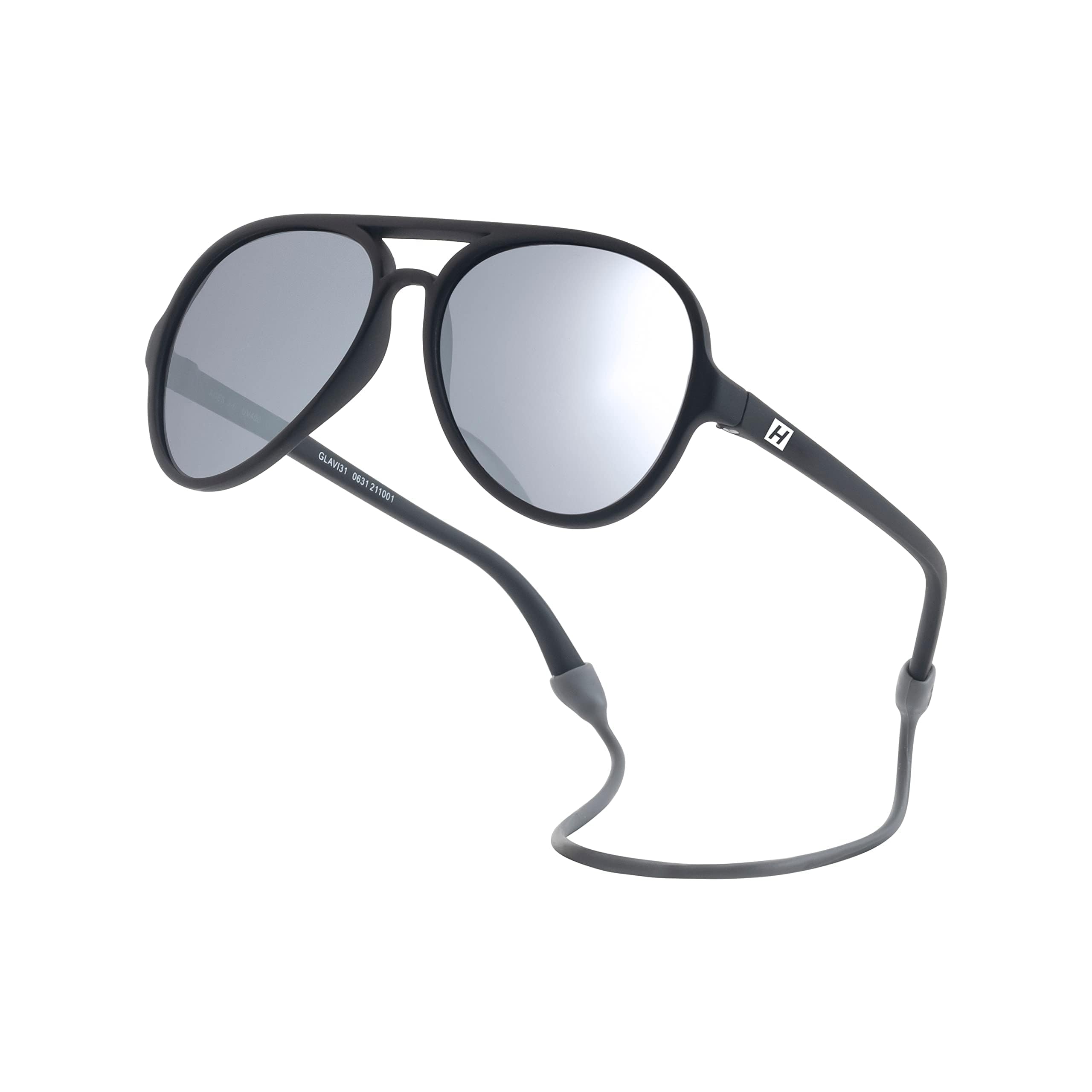 **Hipsterkid Aviator Sunglasses for Kids & Toddlers – Polarized, Shatter-Resistant Lenses with Stay-On Strap, 100% UV Protection – Perfect for Outdoor Play, Beach, and Christmas Gifts (Black, 3-6 Years)**