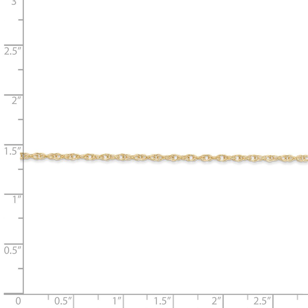14K Solid Gold 1.35mm Carded Cable Rope Chain Necklace for Women - Dainty & Elegant Jewelry for Everyday Wear, Gifts, and Special Occasions
