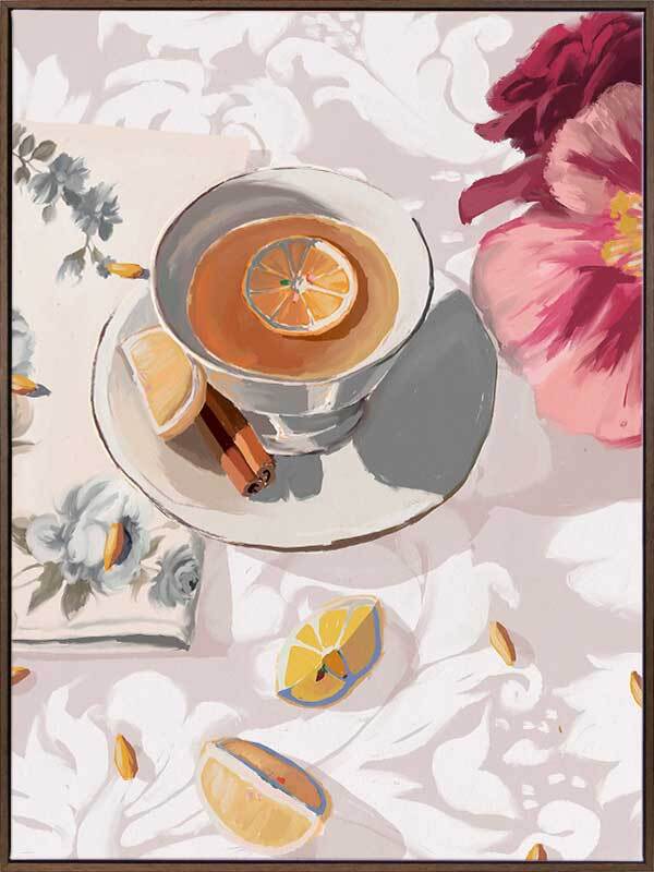 Elegant A Cup of Tea Canvas Art Print - Handmade Tea Painting for Home & Office Decor - Perfect for Living Room, Bedroom or Tea Shop Wall Art